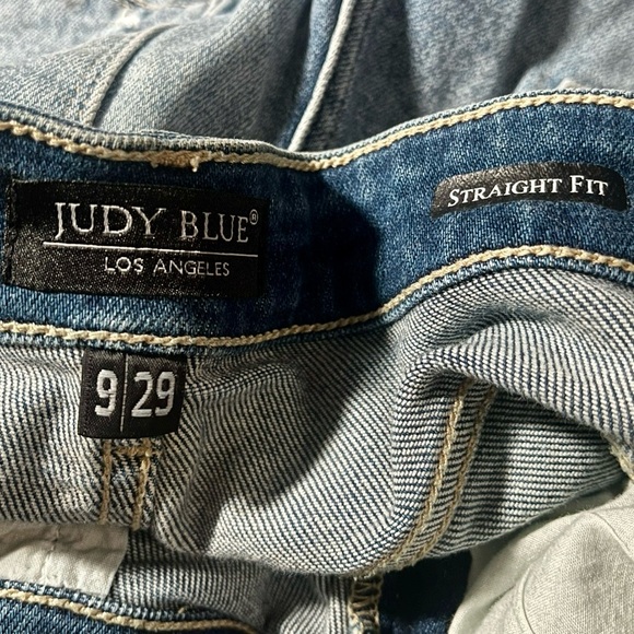 JUDY BLUE Y2K High Waist Release Hem Ankle Straight Leg Denim Jeans Pants 9 29 - Picture 11 of 14